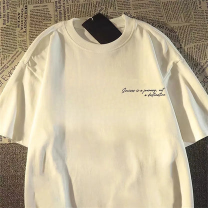 Minimal Graphic Streetwear Cotton Blend T-Shirt With Modern Casual Style