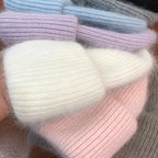 Soft Rabbit Fur Blend Acrylic Knit Beanie for Everyday Winter Casual Fashion and Comfort