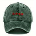Vintage Washed Baseball Cap Embroidered Fruit Detail Curved Brim Casual Streetwear Hat