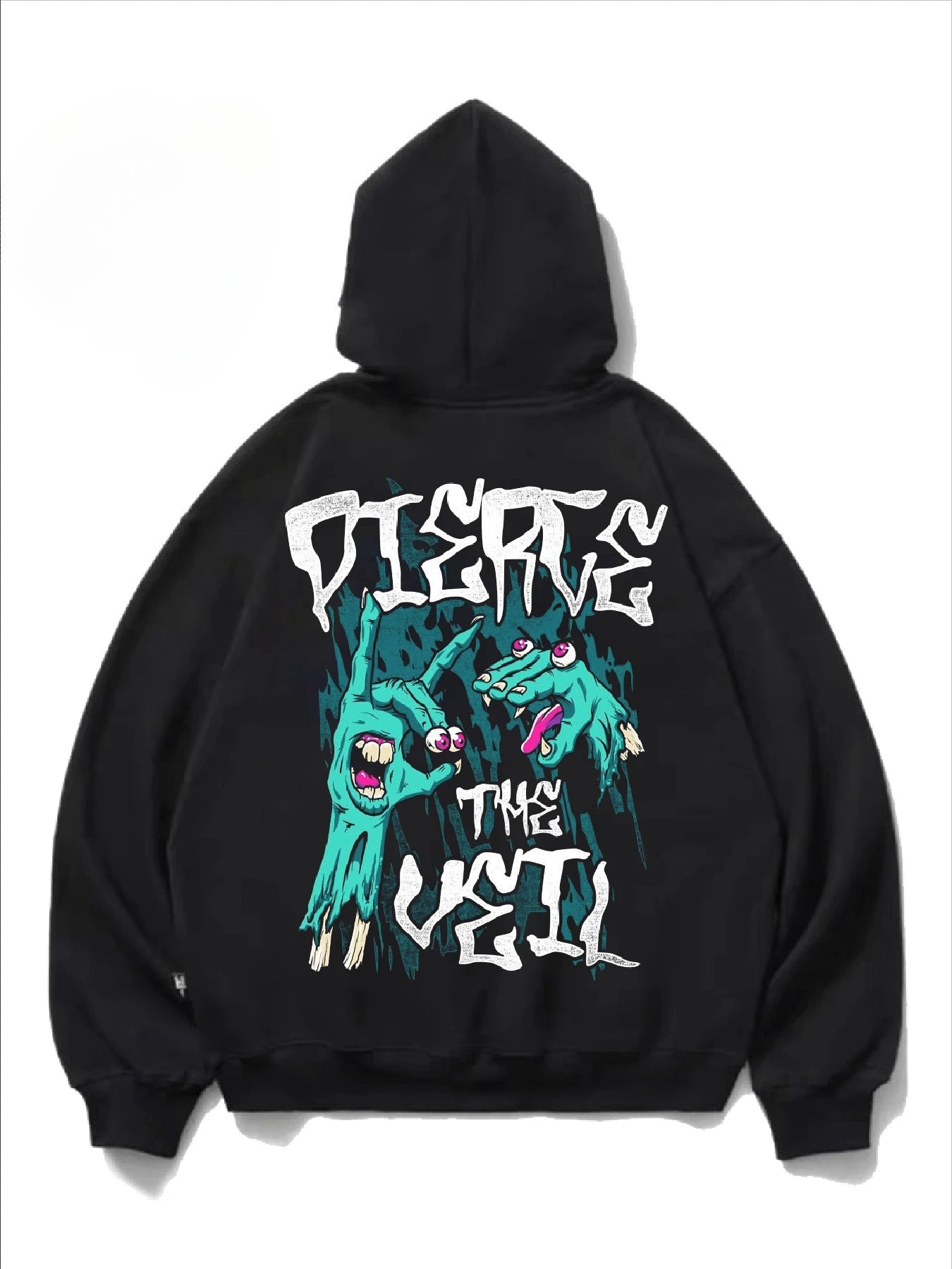 Dark Anime Streetwear Hoodie with Graffiti Manga Graphic Aesthetic