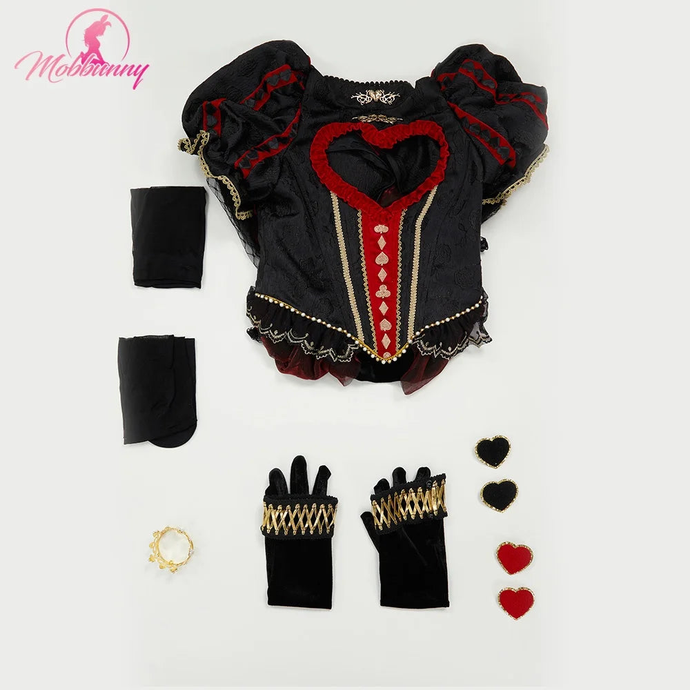 Women's Theatrical Heart Cutout Bodysuit With Exaggerated Puff Sleeves And Flowing Sheer Skirt Overlay