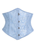 Elegant White Floral Jacquard Underbust Corset Waist Cincher