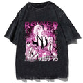 Dark Anime Manga Aesthetic Oversized Washed Cotton Streetwear Graphic T-Shirt