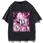 Dark Anime Manga Aesthetic Oversized Washed Cotton Streetwear Graphic T-Shirt