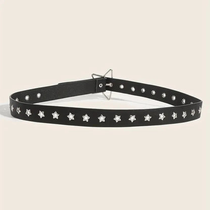Star Eyelet Rivet Waist Belt for Gothic Punk Y2K Fashion Looks