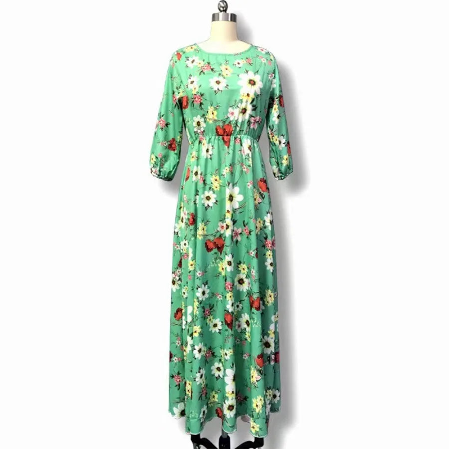 Vintage Floral Gothic Lolita Inspired Cottagecore Maxi Dress