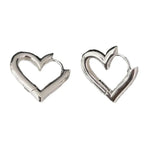 Heart Outline Stud Earrings Romantic Alternative Fashion Jewelry