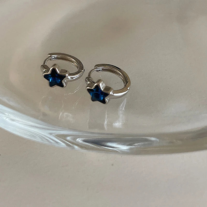 Celestial Star Hoop Earrings for Y2K Fairy Grunge and Soft Goth Styling