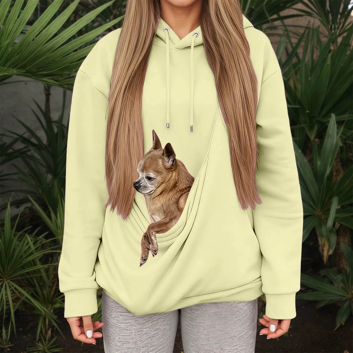 Women's Oversized Hooded Sweatshirt with Front Pet Pocket for Cozy Everyday Comfort
