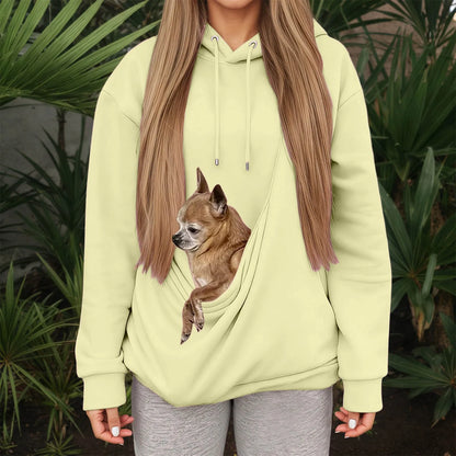Women's Oversized Hooded Sweatshirt with Front Pet Pocket for Cozy Everyday Comfort