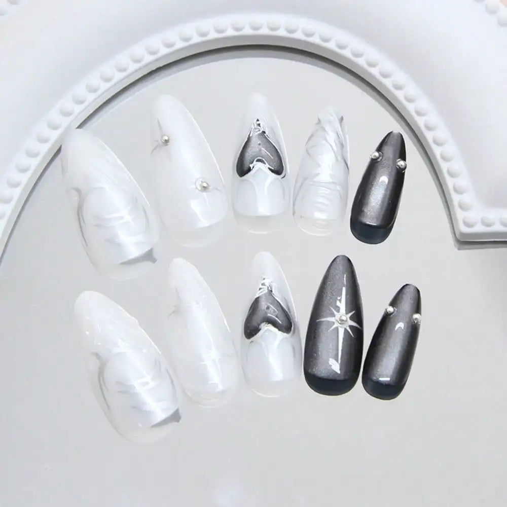 Sculpted Gothic Charm Press-On Nail Art Collection