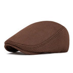 Breathable Mesh Ivy Flat Cap Cotton Casual Vintage Driving Streetwear Hat