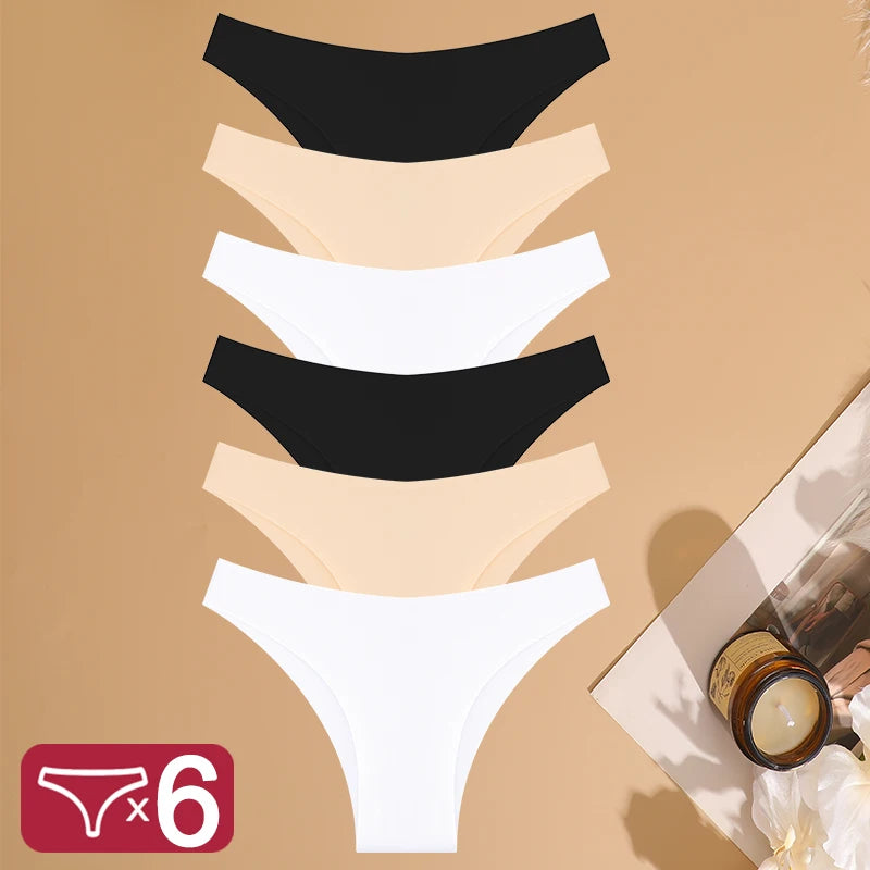 Six-Piece Seamless Low-Rise Brazilian Brief Set in Rich Solids