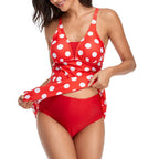 Floral Print Tankini Swimdress Set with Adjustable-Style Straps, High-Waist Bottom and Skirted Swim Silhouette