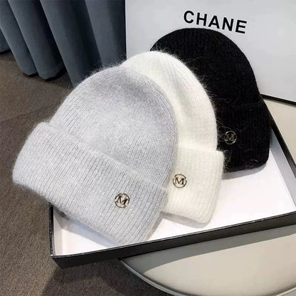 Soft Knit Slouchy Winter Beanie with Plush Trim for Casual Everyday Streetwear Fashion Style