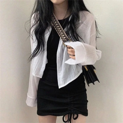 Ruched Gothic Mini Dress with Dark Anime Streetwear Aesthetic