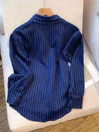 Classic Vertical Striped Button-Down Shirt with Relaxed Everyday Fit