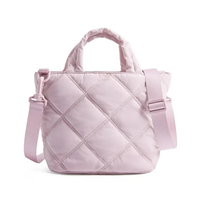 Quilted Puffer Crossbody Tote Bag with Lightweight Everyday Carry