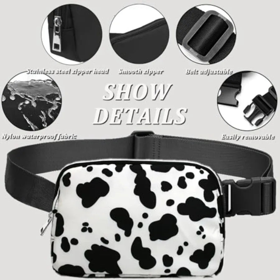 Compact Genuine Leather Belt Bag with Adjustable Strap Crossbody Carry Design