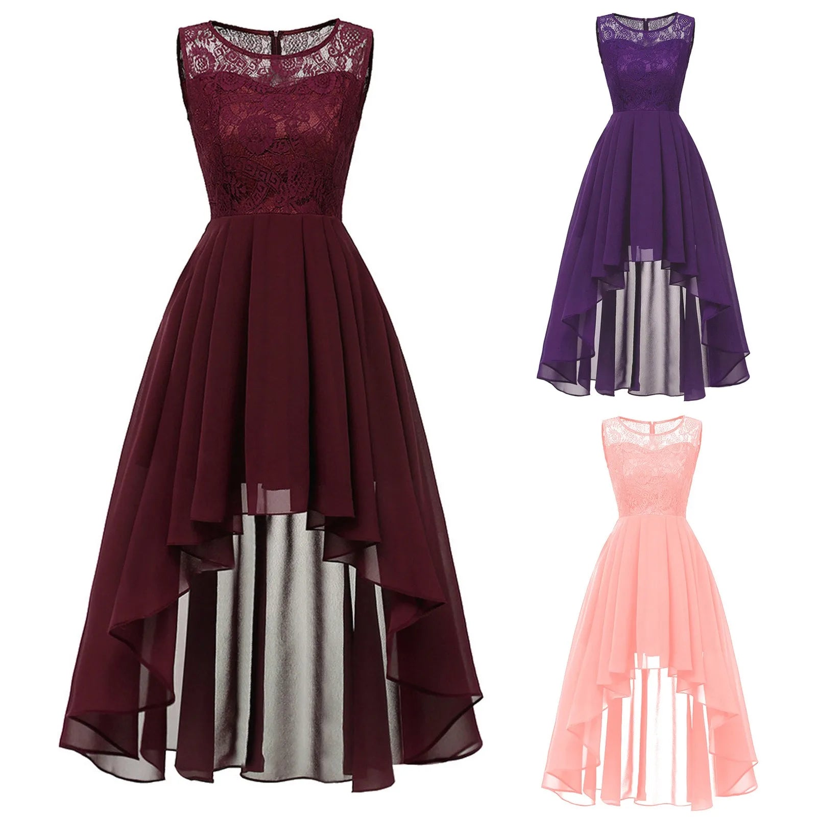 Sleeveless High Low Midi Dress With Soft Flowing Movement