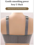Textured Full-Coverage Front-Closure Bra with Wide Smoothing Straps