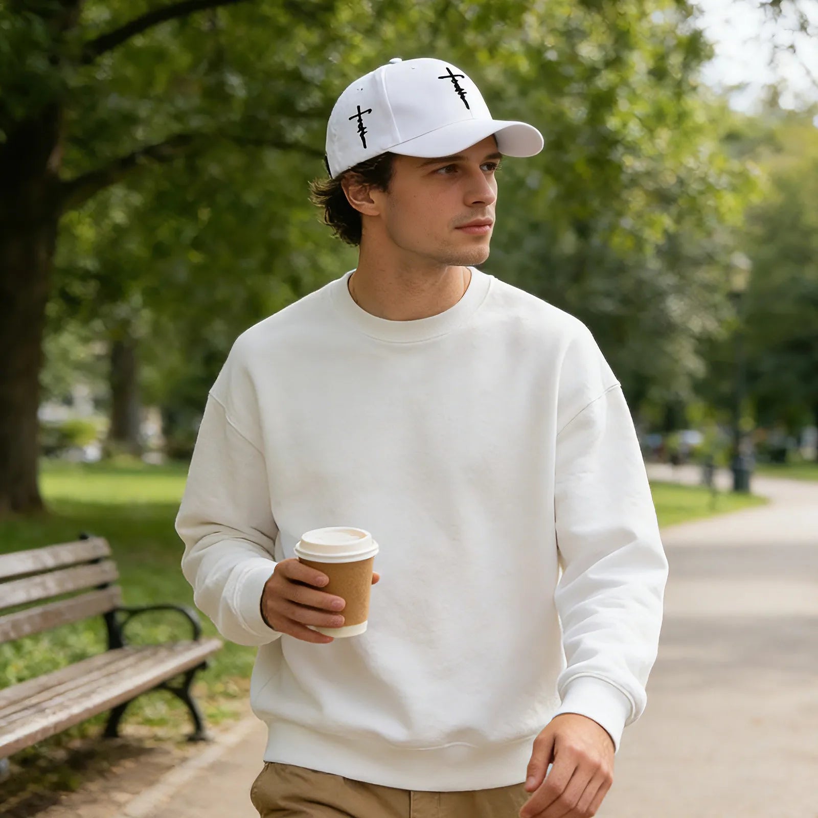 Minimalist Embroidered Baseball Cap Adjustable Curved Brim Casual Streetwear Everyday Hat