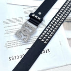 Rhinestone Studded Statement Belt for Y2K Glam Alternative Fashion