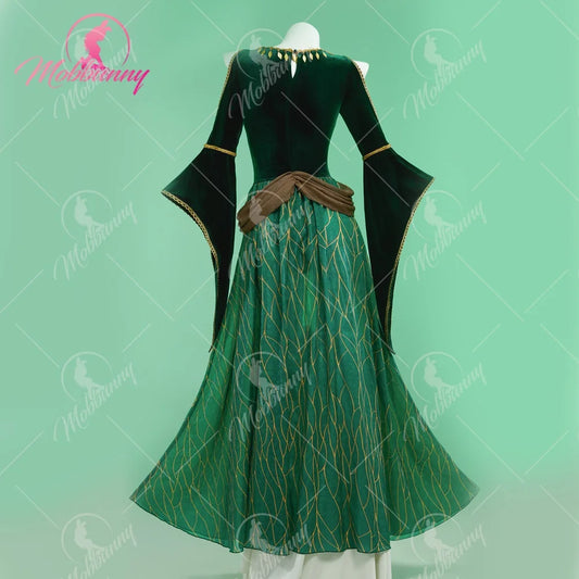 Women's Velvet Deep V Bodysuit with Layered Panels and Matching Decorative Headpiece