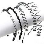 Minimalist Wavy Metal Headband Alternative Streetwear Hair Accessory