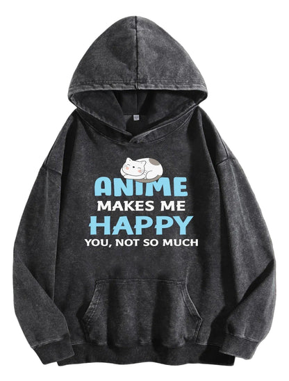 Kawaii Anime Lifestyle Hoodie with Manga-Inspired Minimal Typography Artwork