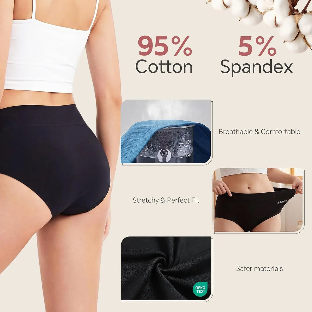 3-Piece Absorbent Postpartum and Menstrual Brief Set in Deep Jewel Tones