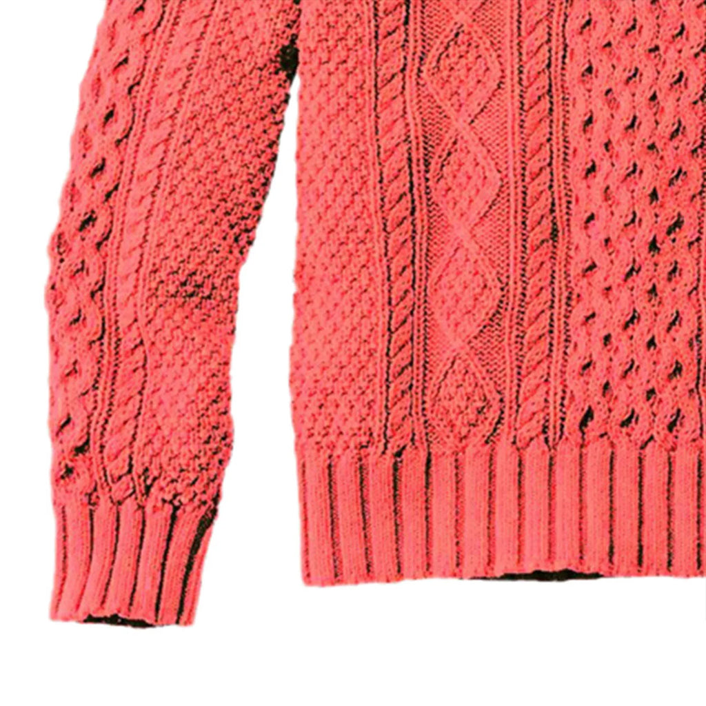 Men's Cable Knit Crew Neck Contemporary Relaxed Fit Sweater Pullover