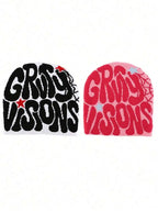 Bold Typography Acrylic Knit Beanie for Contemporary Streetwear Winter Casual Everyday Fashion Style