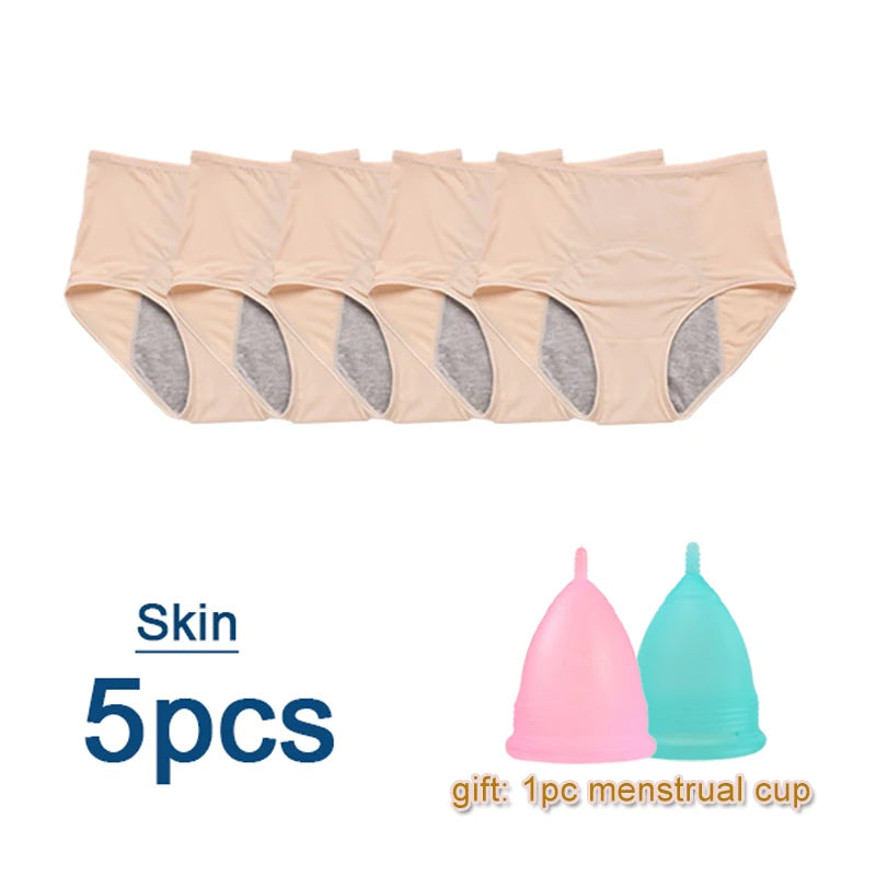 Five-Piece High-Waisted Absorbent Menstrual Brief Set