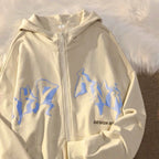 Phantom Script Anime Oversized Fleece Streetwear Zip Hoodie