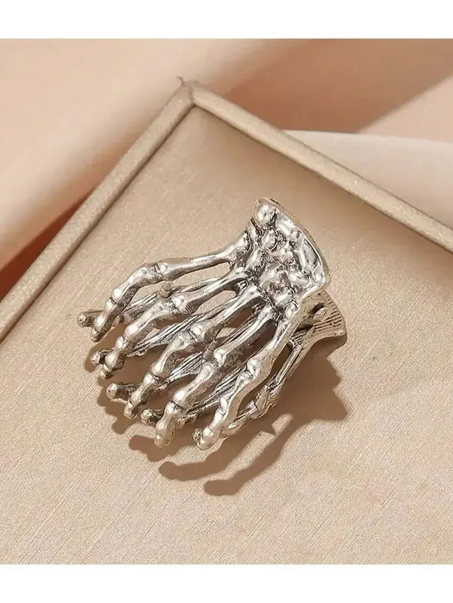 Skeleton Hand Hair Claw Clip Gothic Y2K Statement Fashion Accessory
