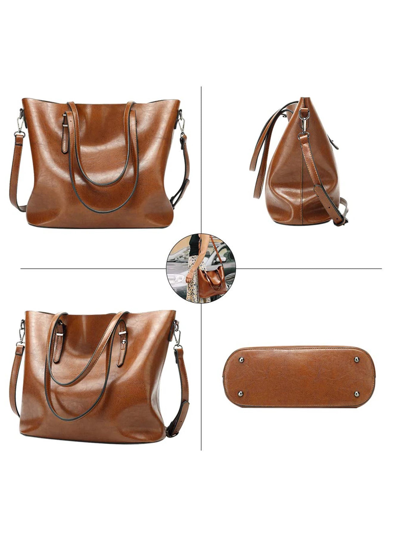 Minimalist Top Handle Tote Satchel Bag with Spacious Everyday Carry Design
