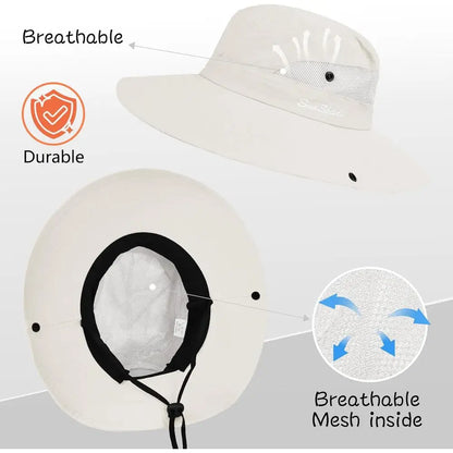 Wide Brim Straw Bucket Hat with Lightweight Woven Design for Beach and Outdoor Adventures