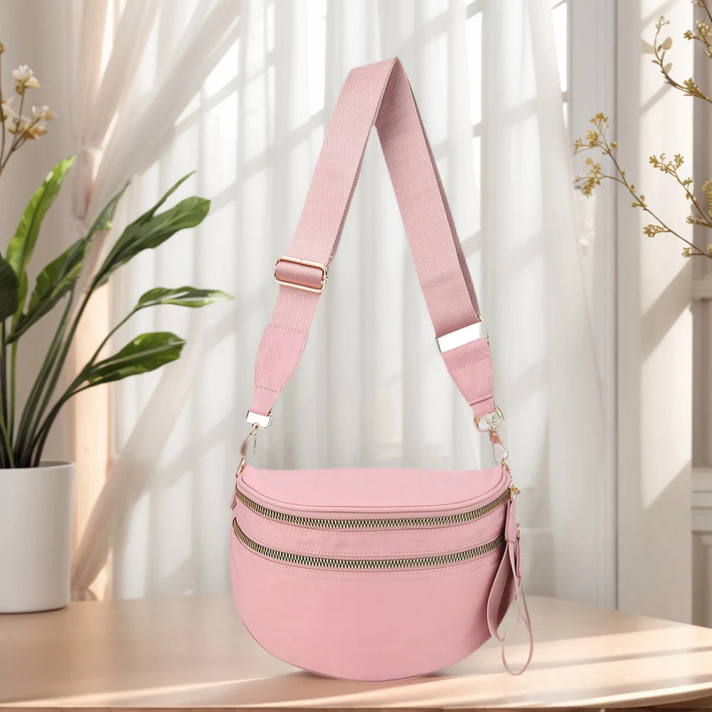 Nylon Sling Crossbody Bag with Adjustable Strap Compact Everyday Design