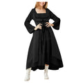 Dark Minimalist Long Sleeve Maxi Dress With Alternative Gothic Fashion Appeal