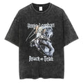 Anime Manga-Style Tactical Warrior Graphic Vintage Oversized Streetwear Cotton Tee