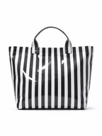 Striped Waterproof Tote Bag with Large Capacity Beach and Travel Design