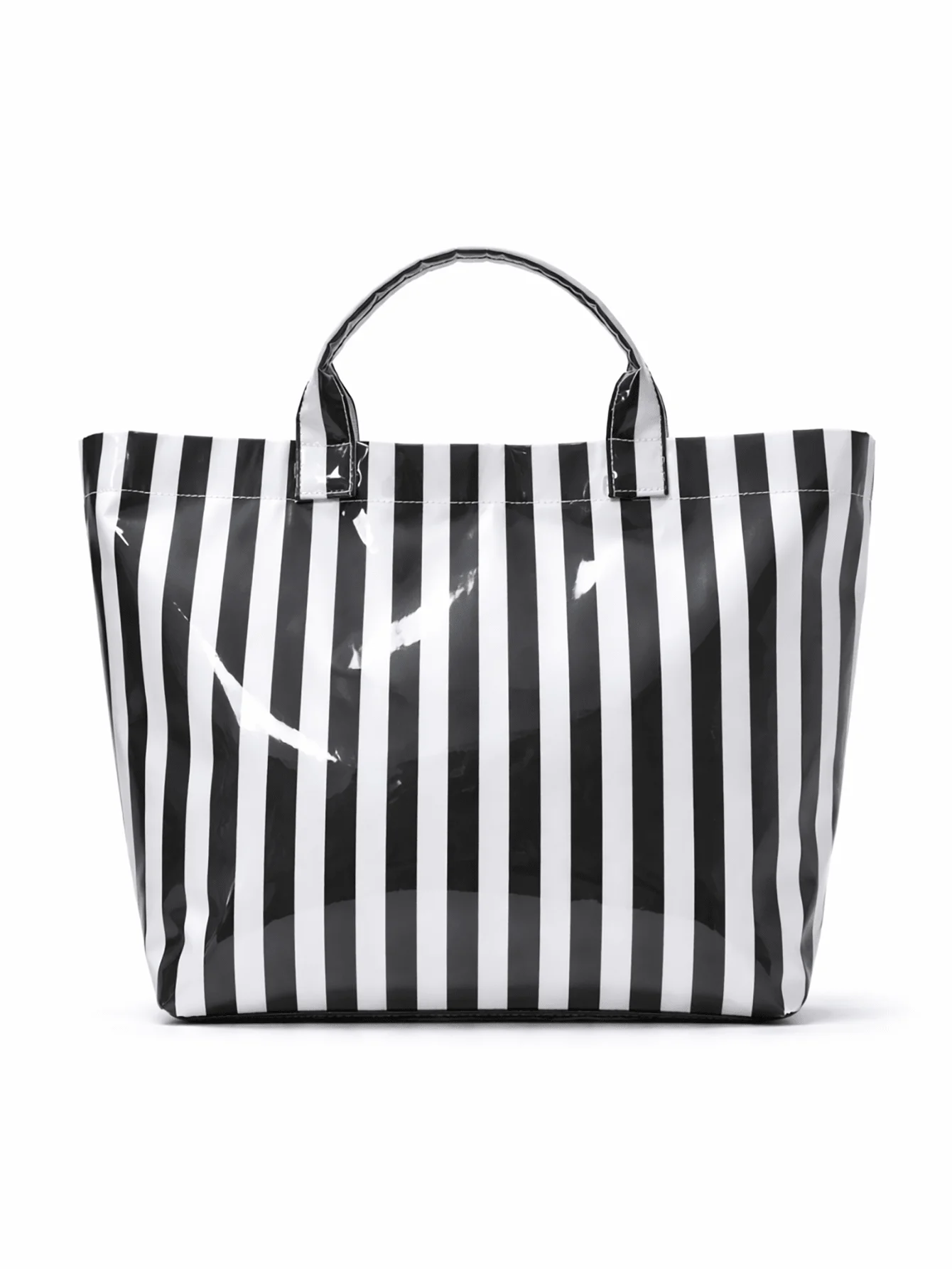 Striped Waterproof Tote Bag with Large Capacity Beach and Travel Design