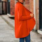 Women's Lightweight Open Front Long Cardigan with Pockets and Relaxed Fit