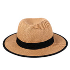 Roll-Up Straw Fedora Hat with Wide Brim for Beach Travel and Everyday Summer Style