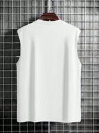 Geometric Art Cotton Tank Top with Contemporary Japanese Streetwear Inspired Graphic Design