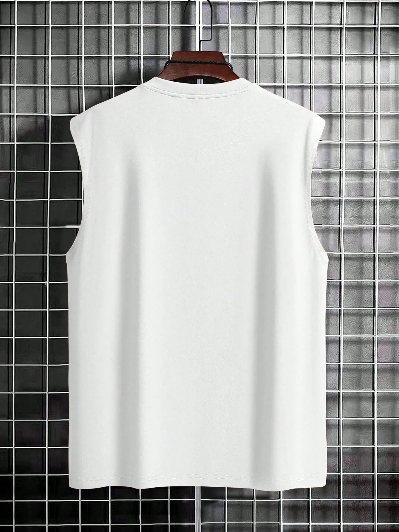 Geometric Art Cotton Tank Top with Contemporary Japanese Streetwear Inspired Graphic Design