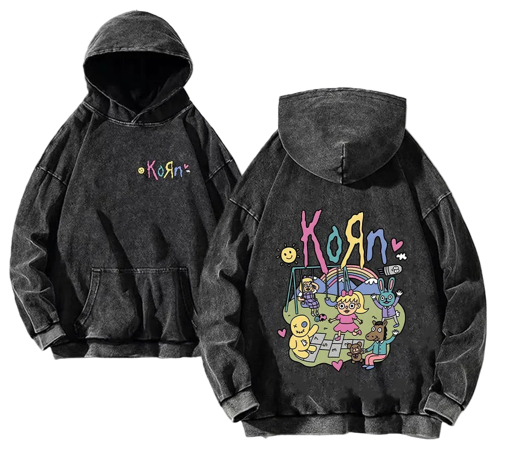 Minimalist Anime Goth Hoodie With Oversized Urban Streetwear Design