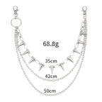 Layered Spike Chain Wallet Accessory for Punk Gothic Streetwear Styling