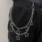 Crescent Moon Layered Waist Chain for Gothic and Alternative Fashion